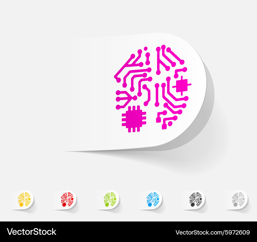 Realistic design element artificial intelligence Vector Image