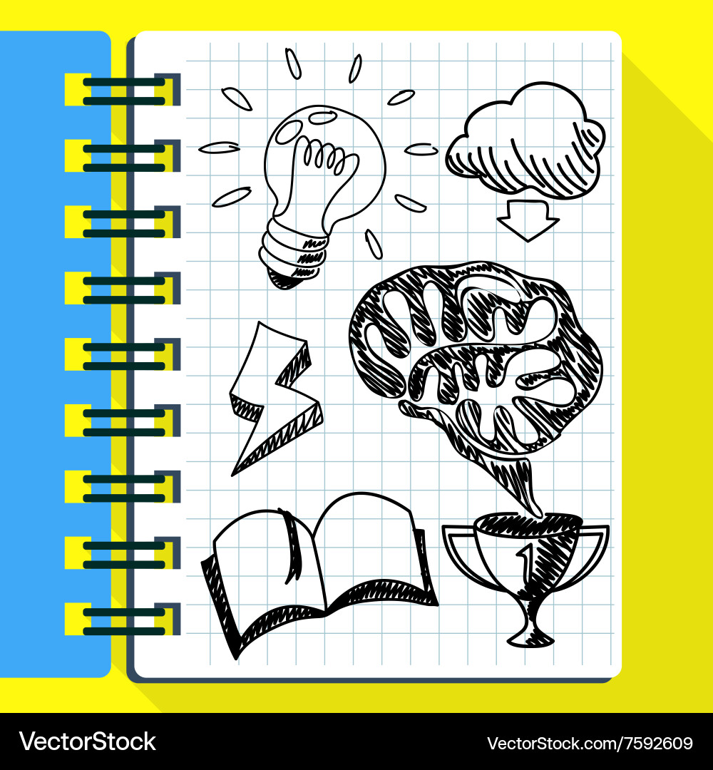 Scetch hand drawn new idea in notebook Vector Image