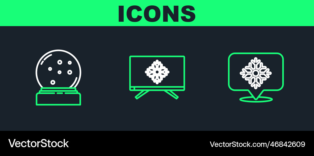 Set line snowflake with speech bubble christmas Vector Image