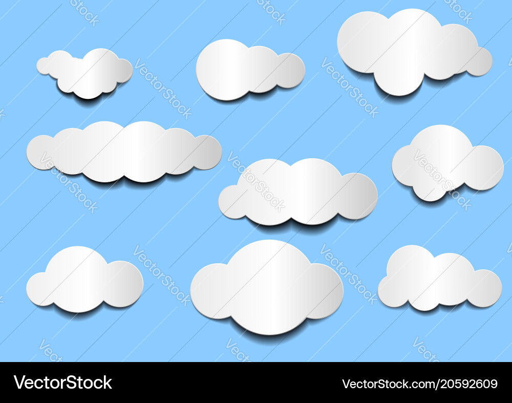 Set of cloud Royalty Free Vector Image - VectorStock