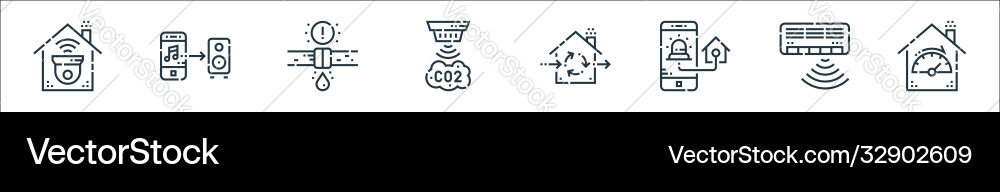 Smarthome line icons linear set quality Smarthome line icons linear set quality vector image