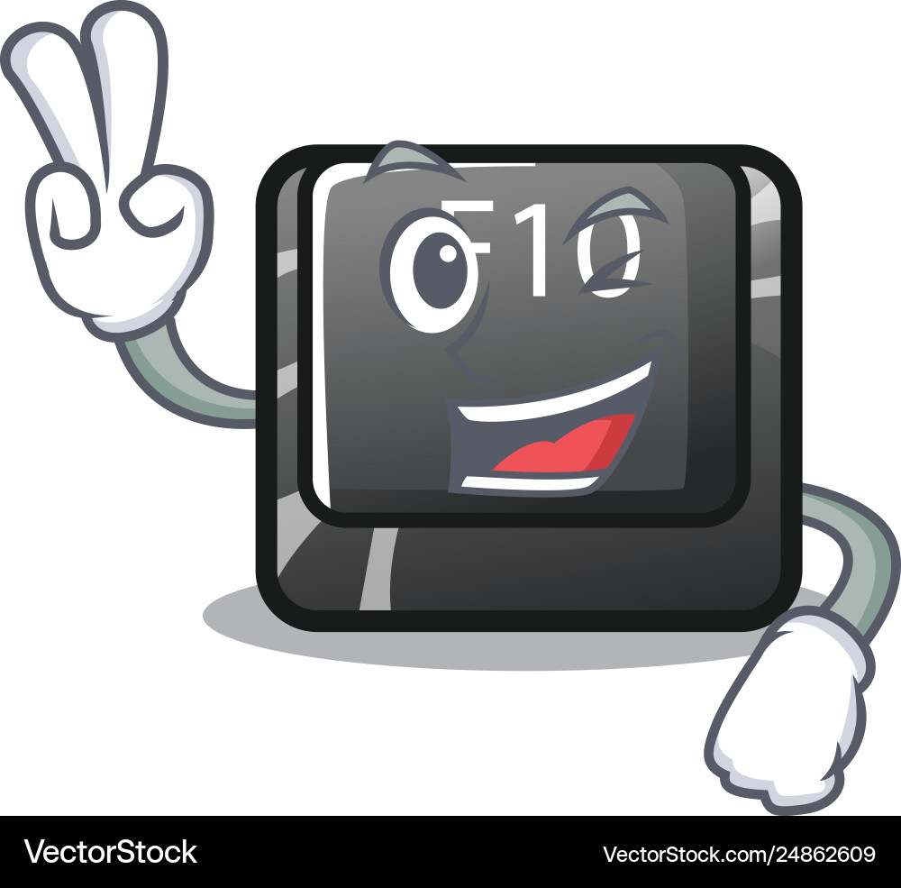 Two finger button f10 on a keyboard character Two finger button f10 on a keyboard character Vector Image