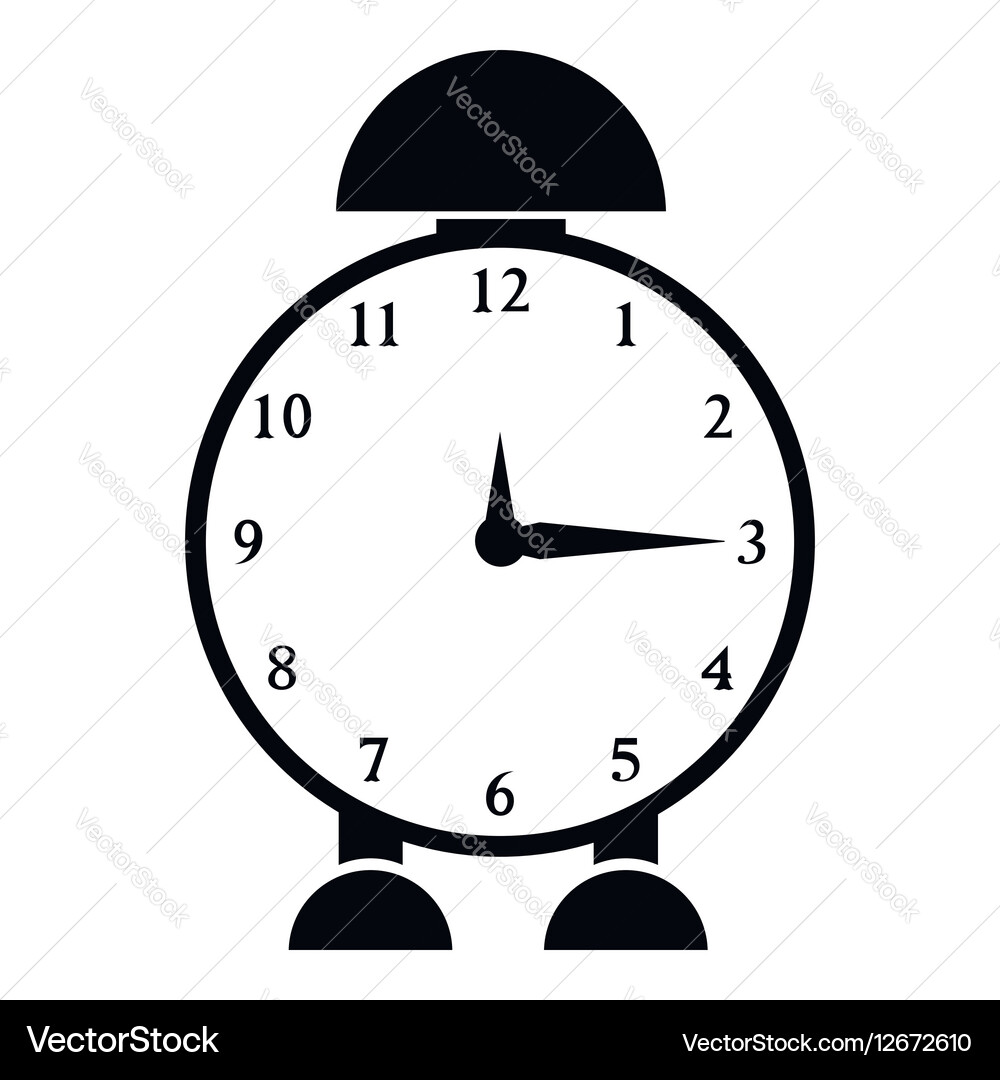 Alarm clock icon simple style Vector Image