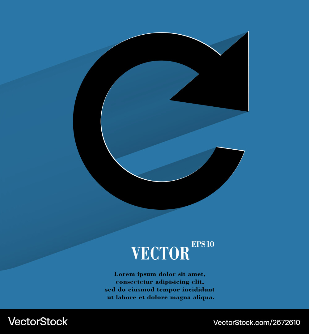 Arrow update flat modern web button with long vector image
