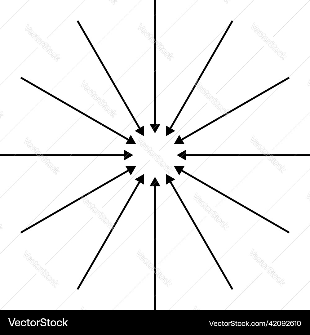 Arrows pointers inward collect intermix gather Arrows pointers inward collect intermix gather vector image