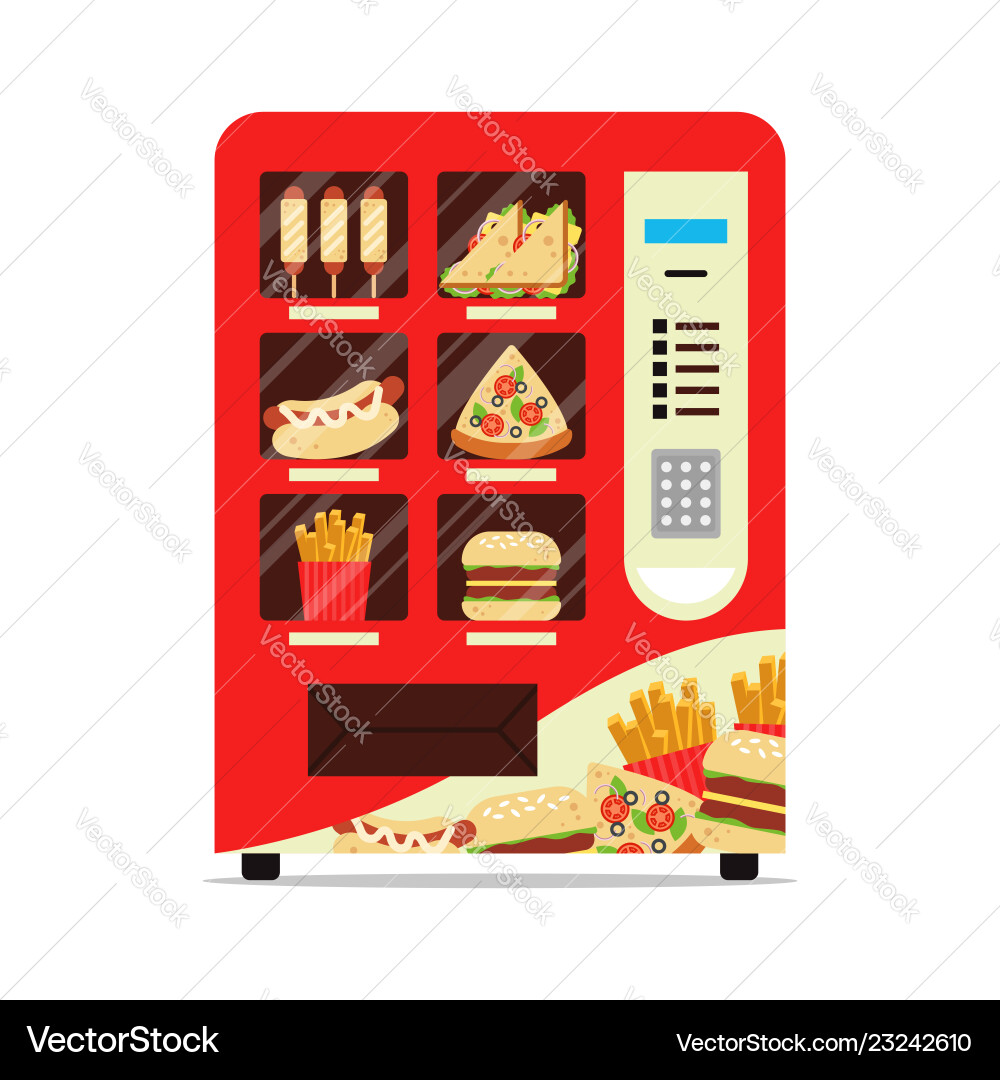 Automatic Vending Machine - Food Selection vector image
