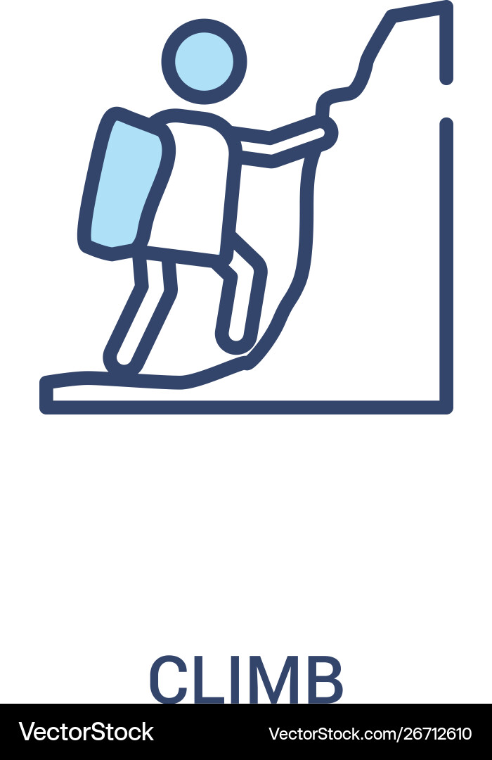 Climb concept 2 colored icon simple line element Climb concept 2 colored icon simple line element vector image