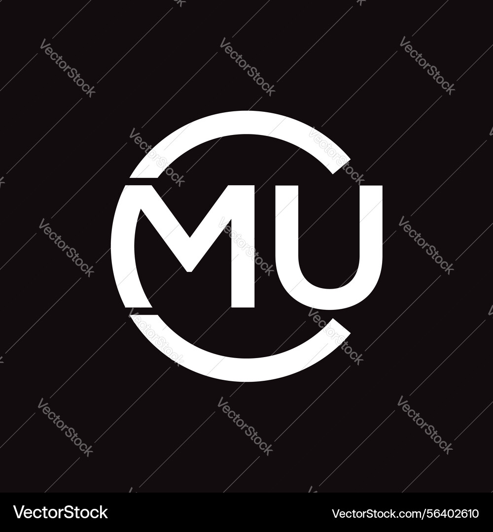Cmu letter monogram initial logo design template vector image