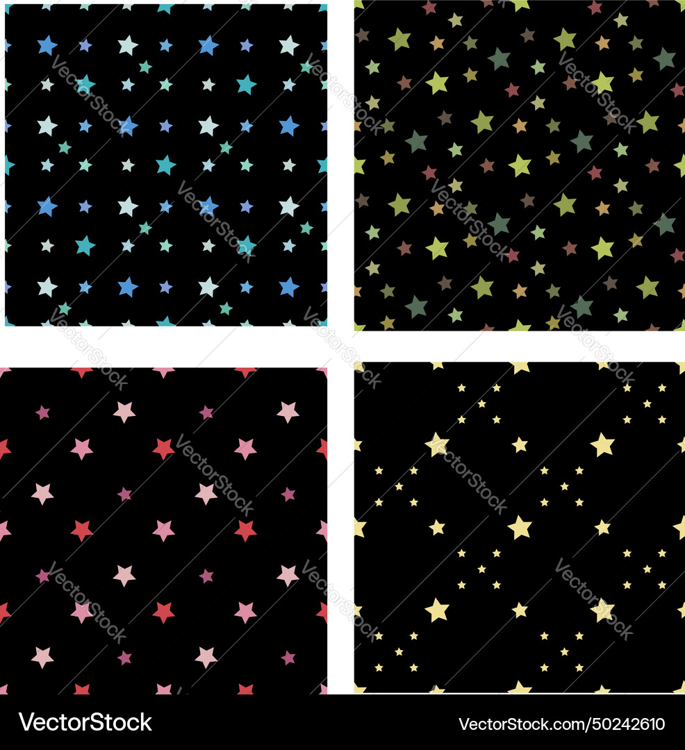 Collection with seamless patterns creative vector image