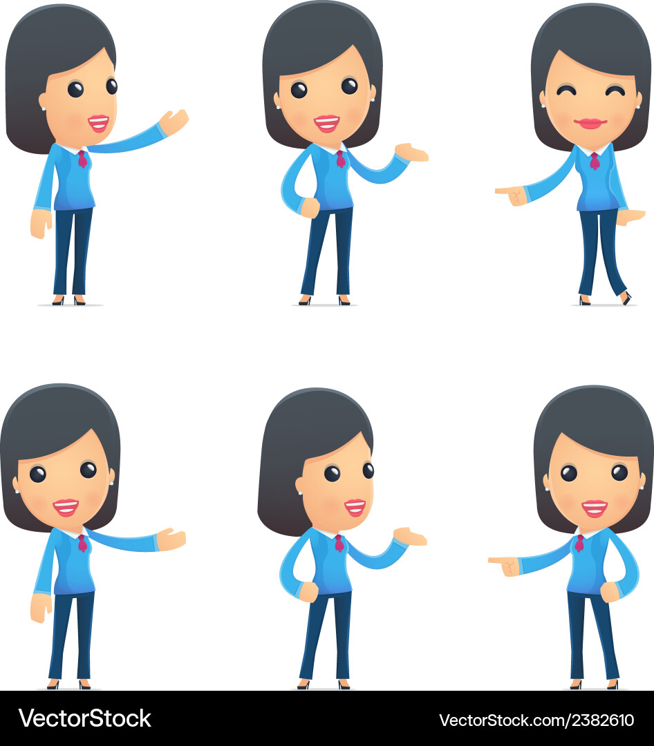 Diverse Characters in Various Gestures vector image