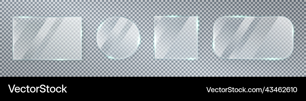 Glass window texture set glossy mirror panel Vector Image