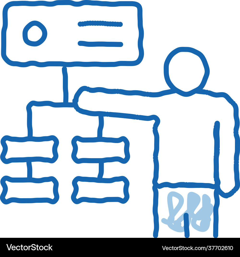 Gradual algorithm doodle icon hand drawn Vector Image