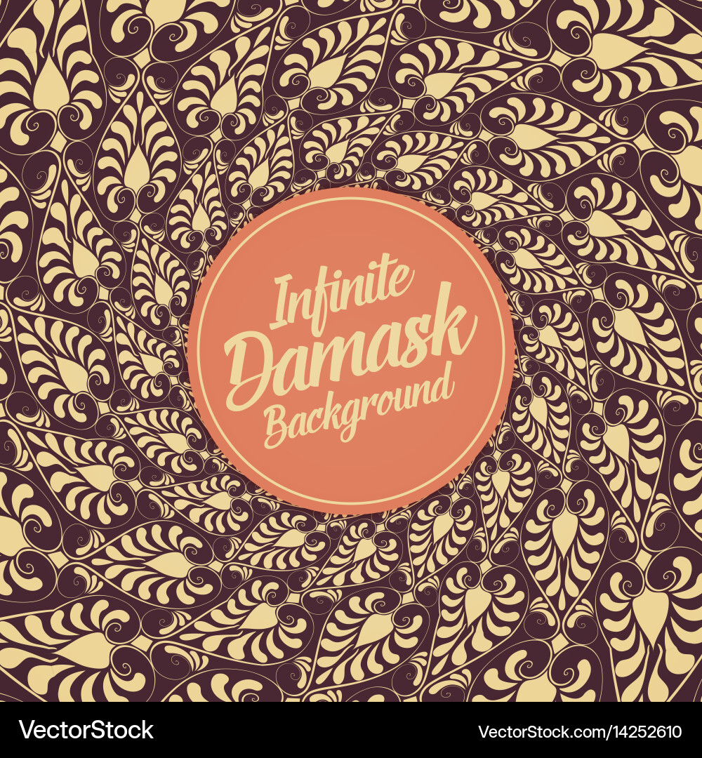 Infinite damask background classical Vector Image