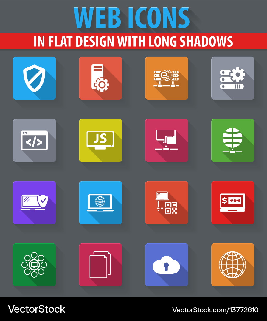 Internet server network icons set vector image