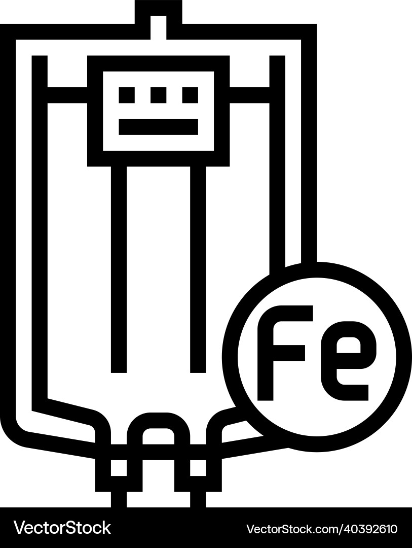 Iron given through an intravenous line icon Vector Image