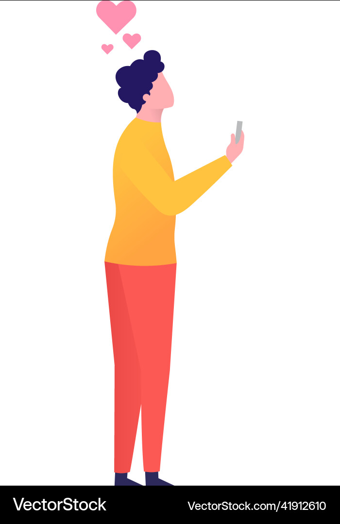 Man send love message icon isolated vector image