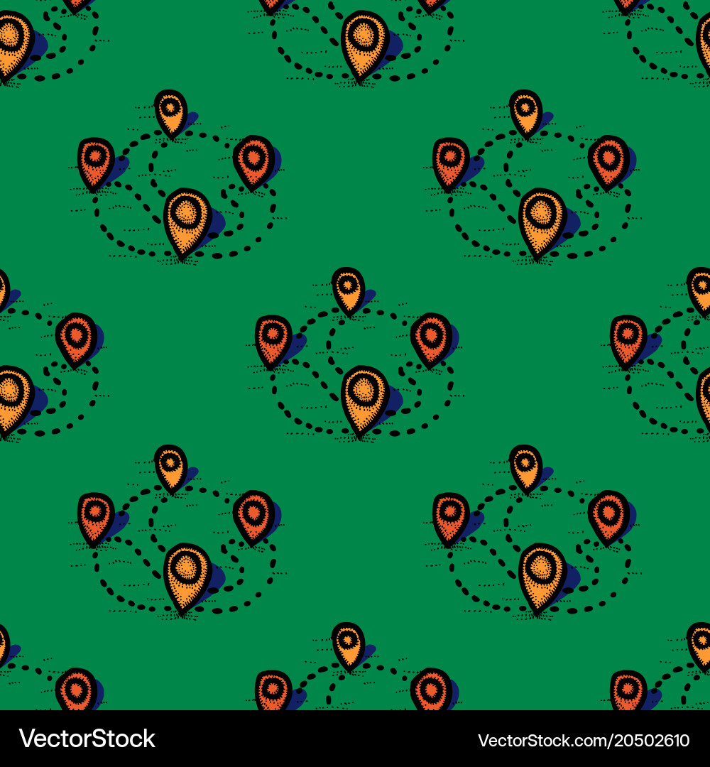 Map geo tag seamless pattern vector image