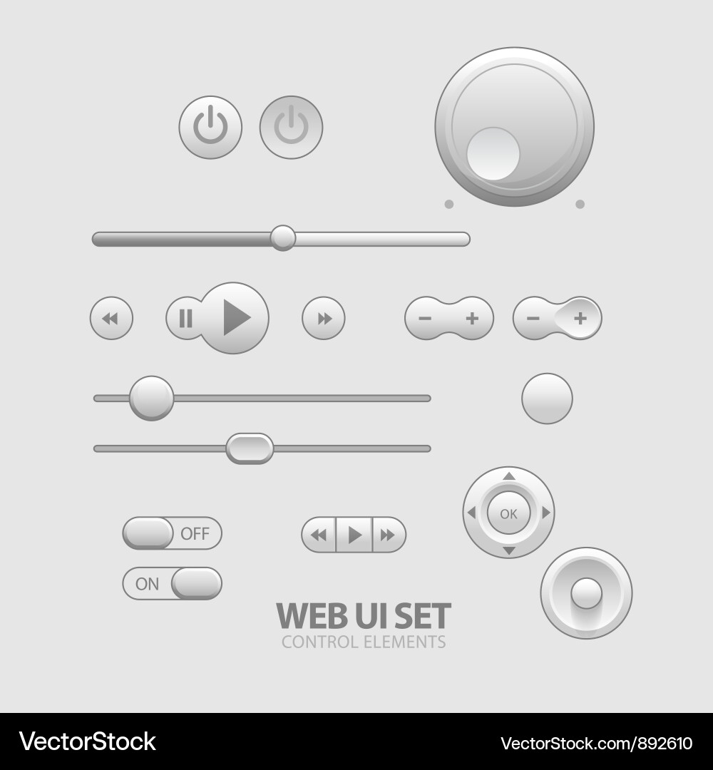 Modern Web UI Controls Vector Image