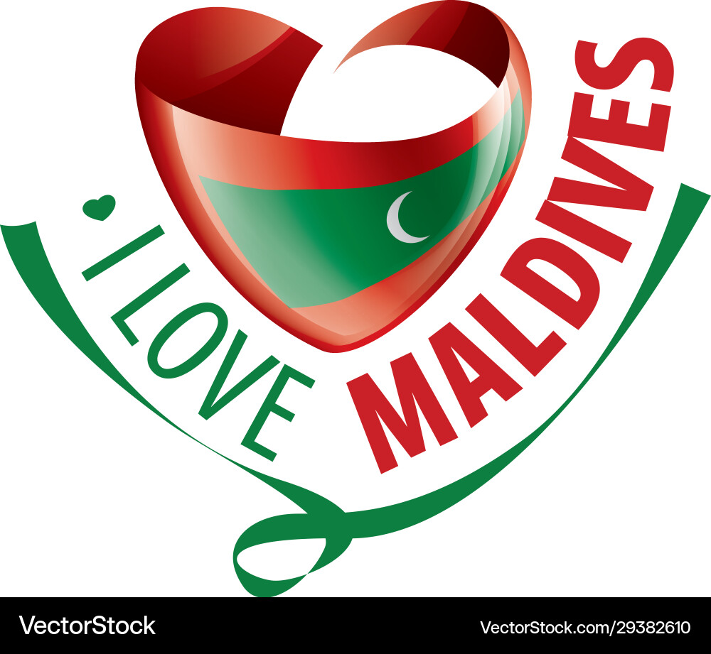 National flag maldives in shape National flag maldives in shape vector image