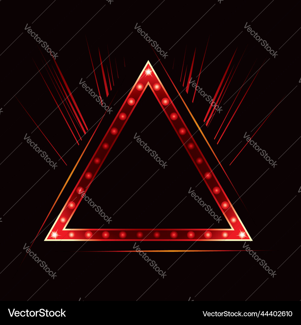 Neon sign in the shape of a triangle Vector Image