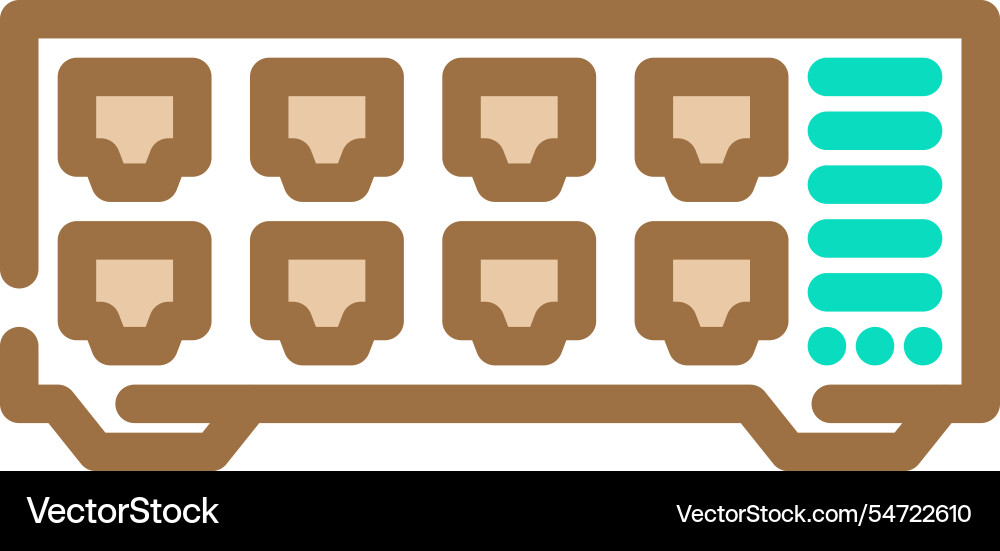 Network switch data center color icon Vector Image