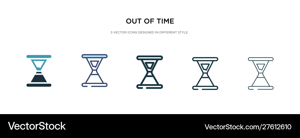 Out time icon in different style two colored vector image