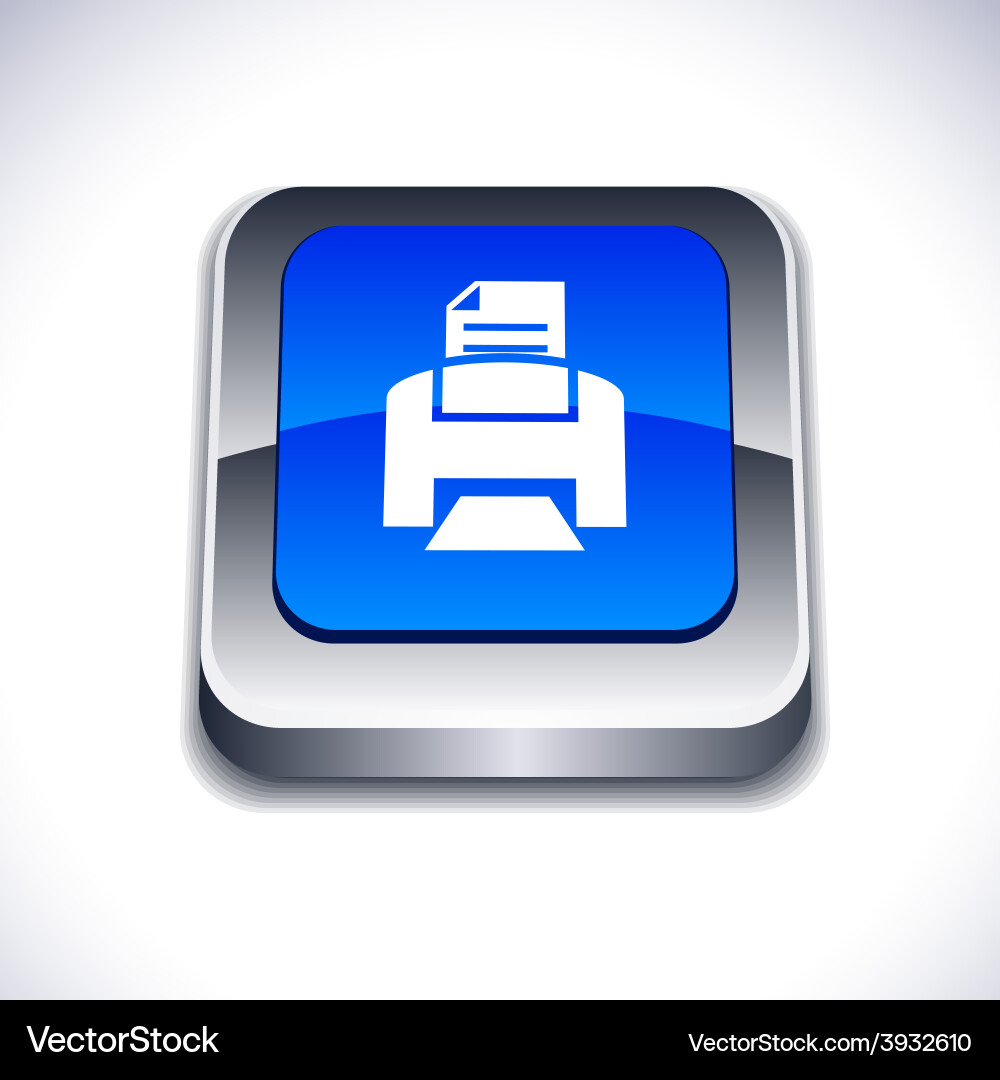 Print 3d button Vector Image