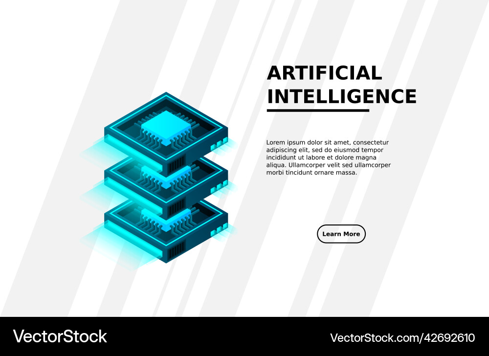 Quantum computer large data processing server Quantum computer large data processing server vector image