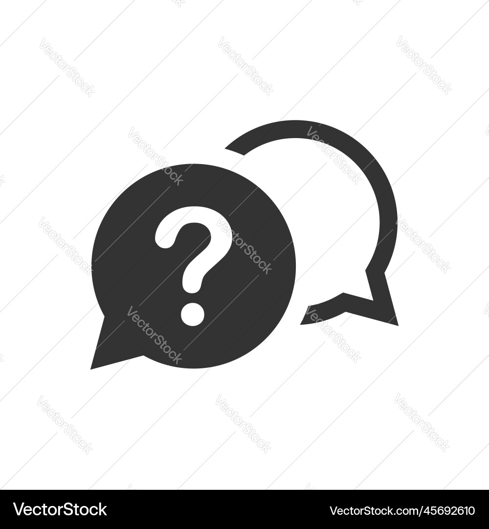 Question mark icon in flat style faq on isolated Vector Image