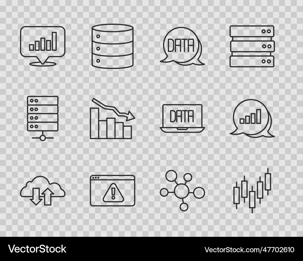 Set line cloud download and upload browser Set line cloud download and upload browser vector image