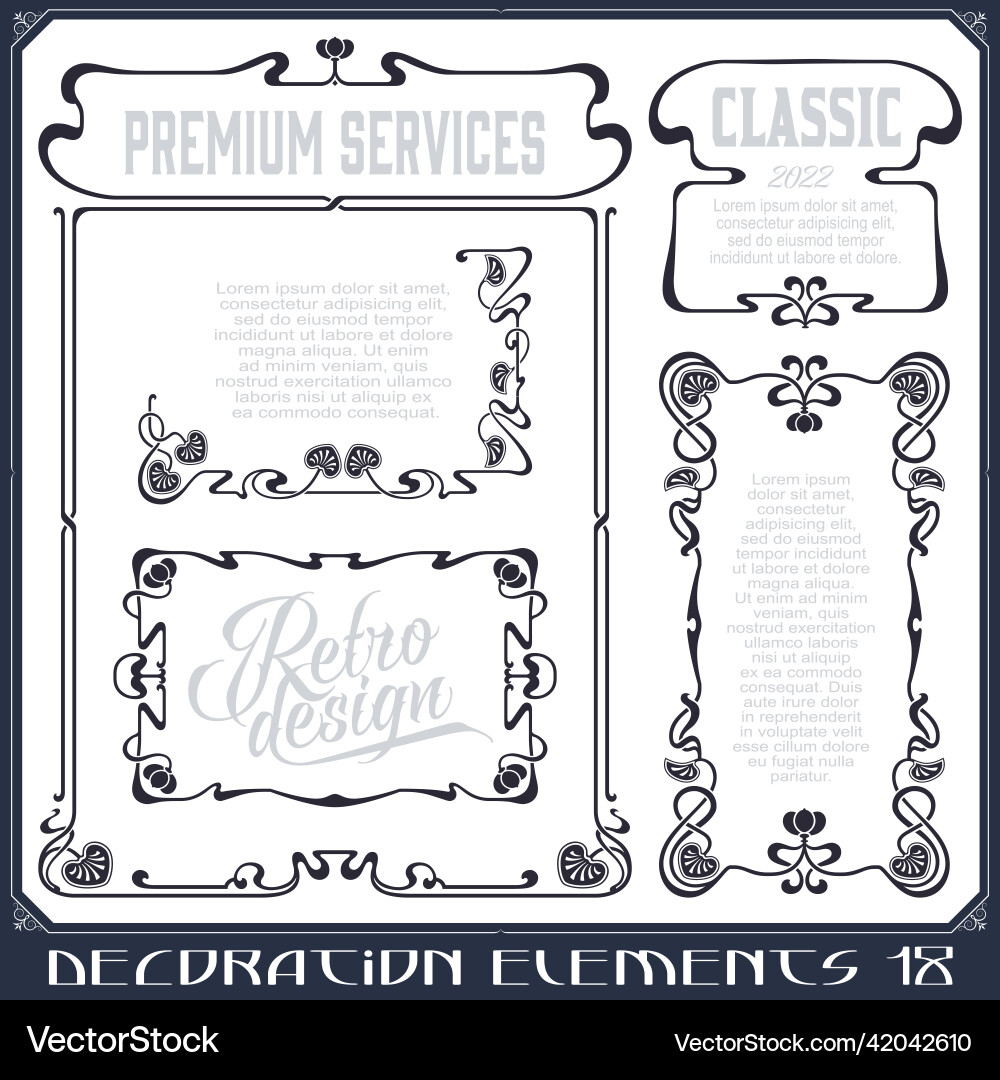 Set of calligraphic design elements and page decor vector image