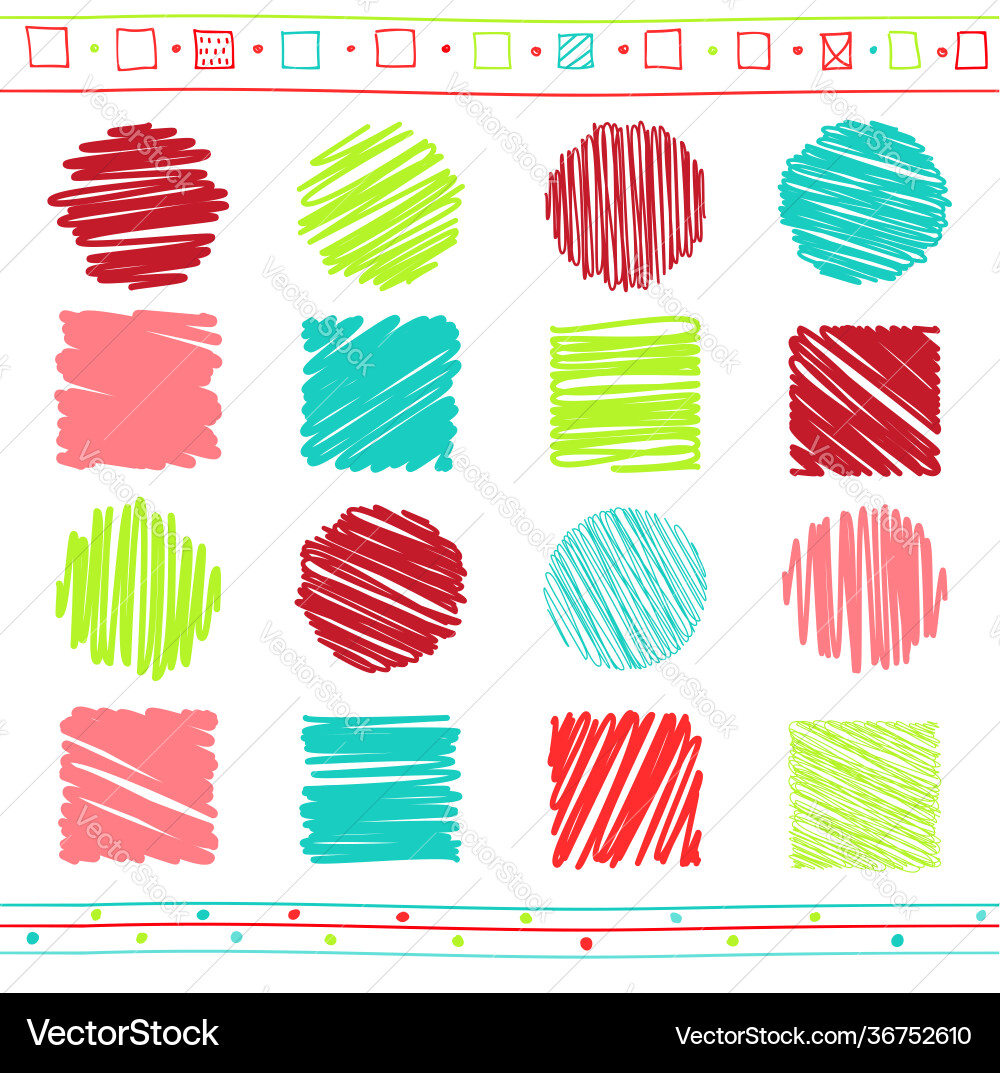 Set scribble elements Set scribble elements vector image
