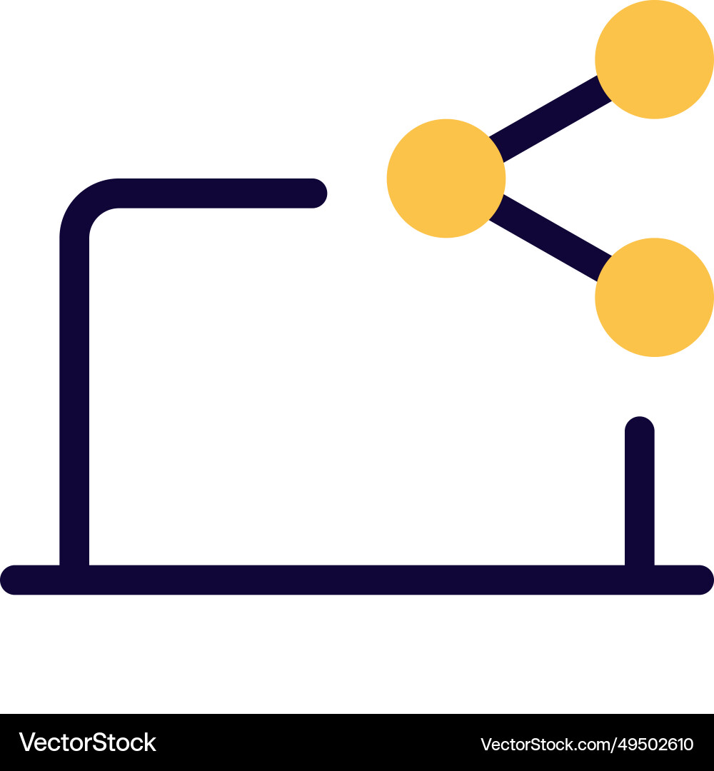 Sharing files and data via laptop technology vector image