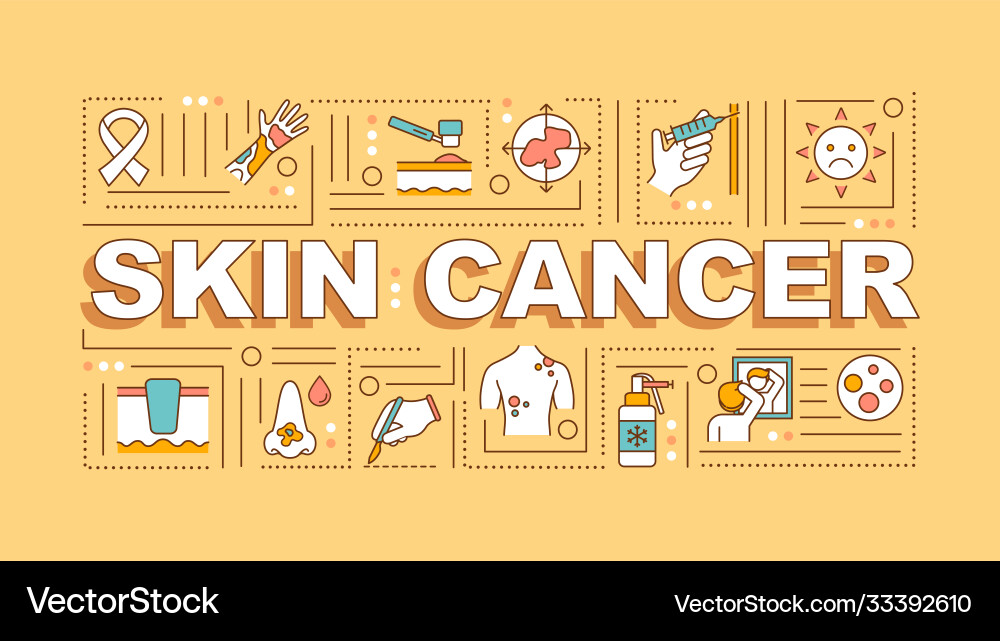 Skin Krebs Wort Konzepte Banner Skin Krebs Wort Konzepte Banner vektorbild