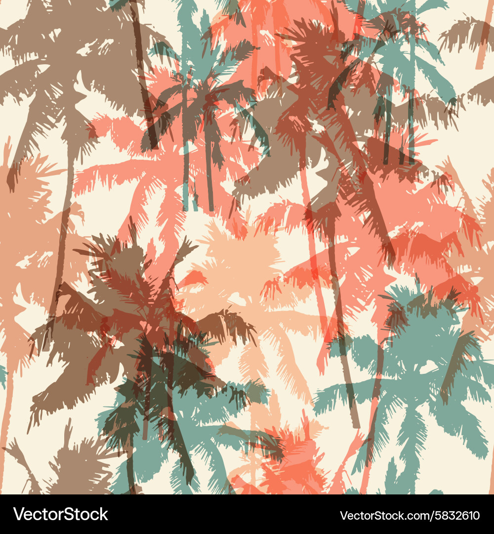Tropical Palm Tree Pattern vector image