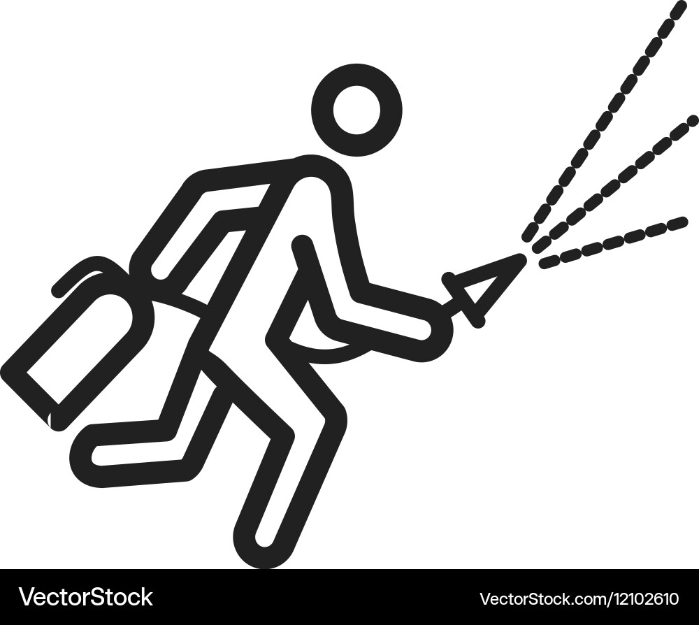 Using extinguisher Vector Image