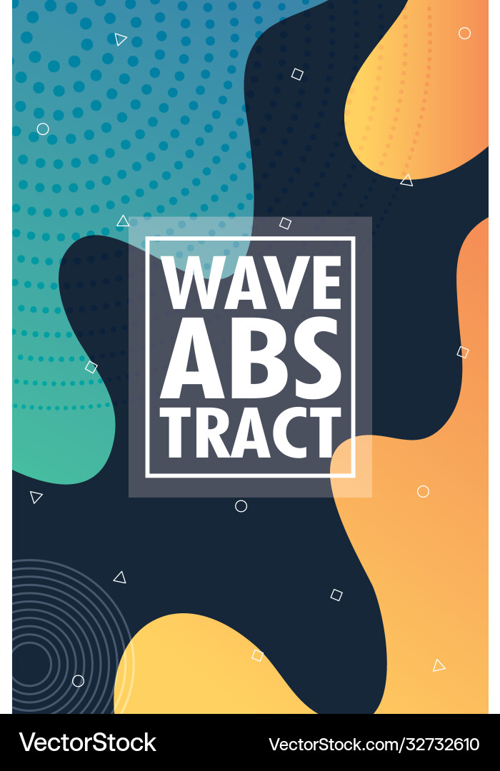 Wave abstract with lettering and square frame Wave abstract with lettering and square frame vector image