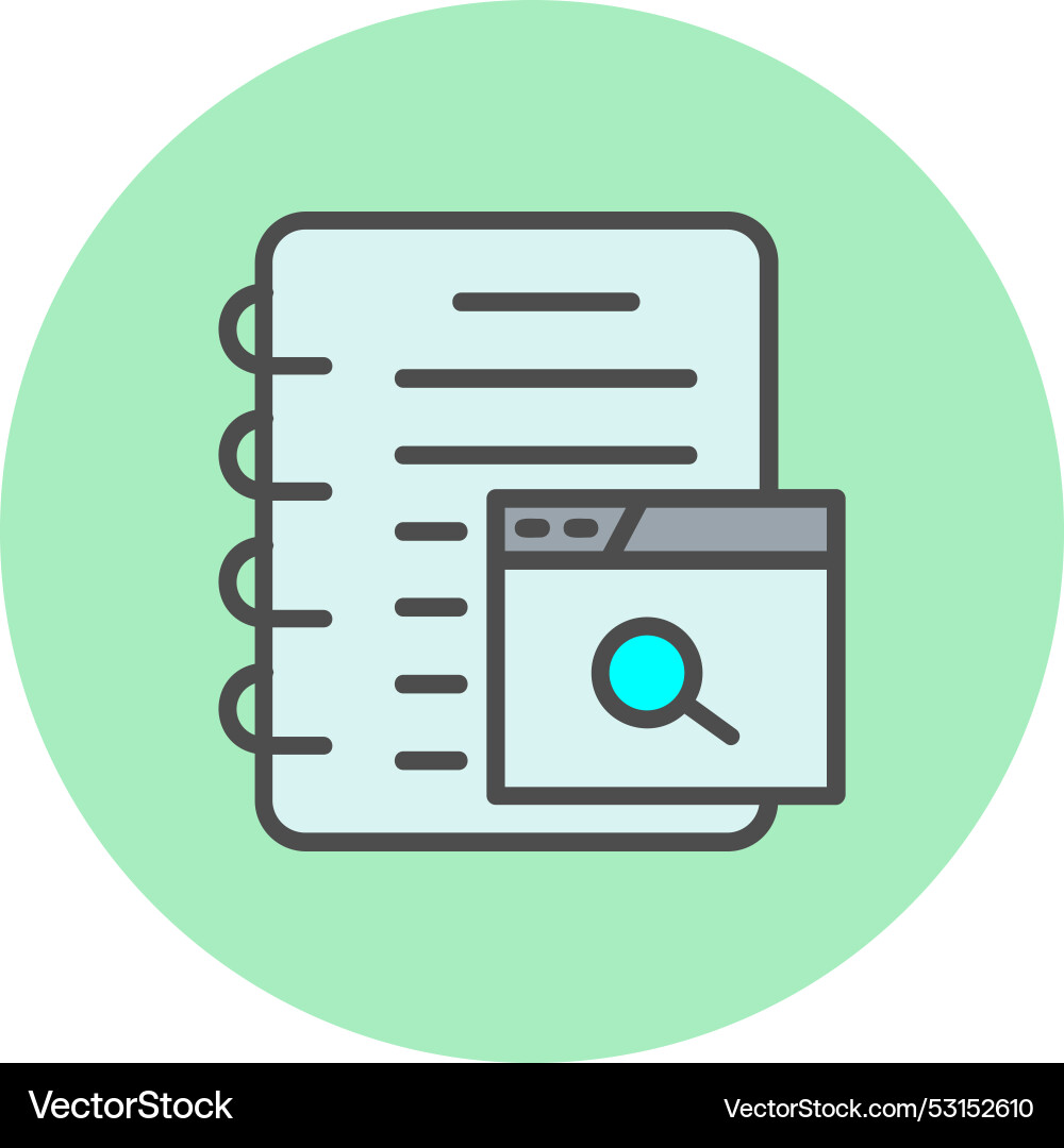 Web browser line filled circle icon vector image