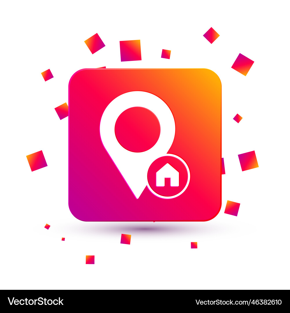 White map pointer with house icon isolated White map pointer with house icon isolated vector image