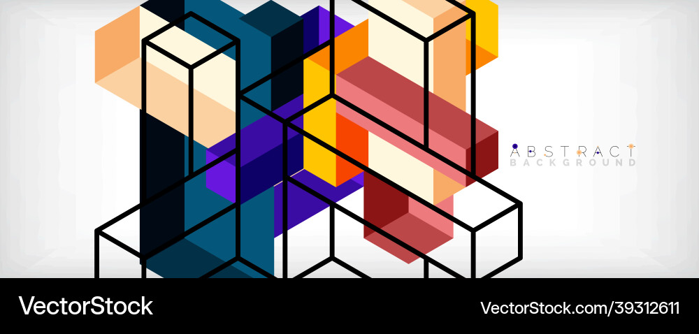 Abstract background 3d cubes cubic elements Abstract background 3d cubes cubic elements vector image