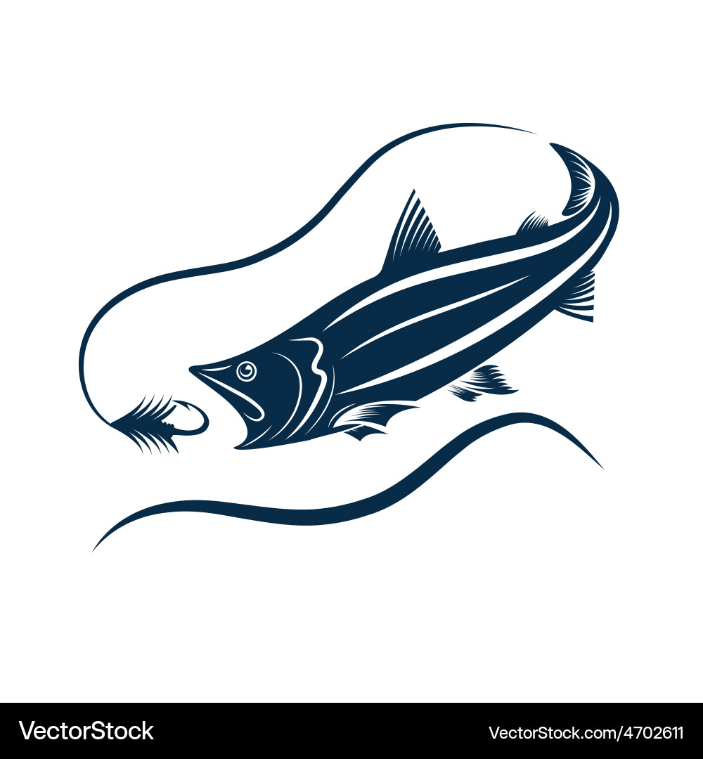 Bass Jumping Out of Water Vector Image