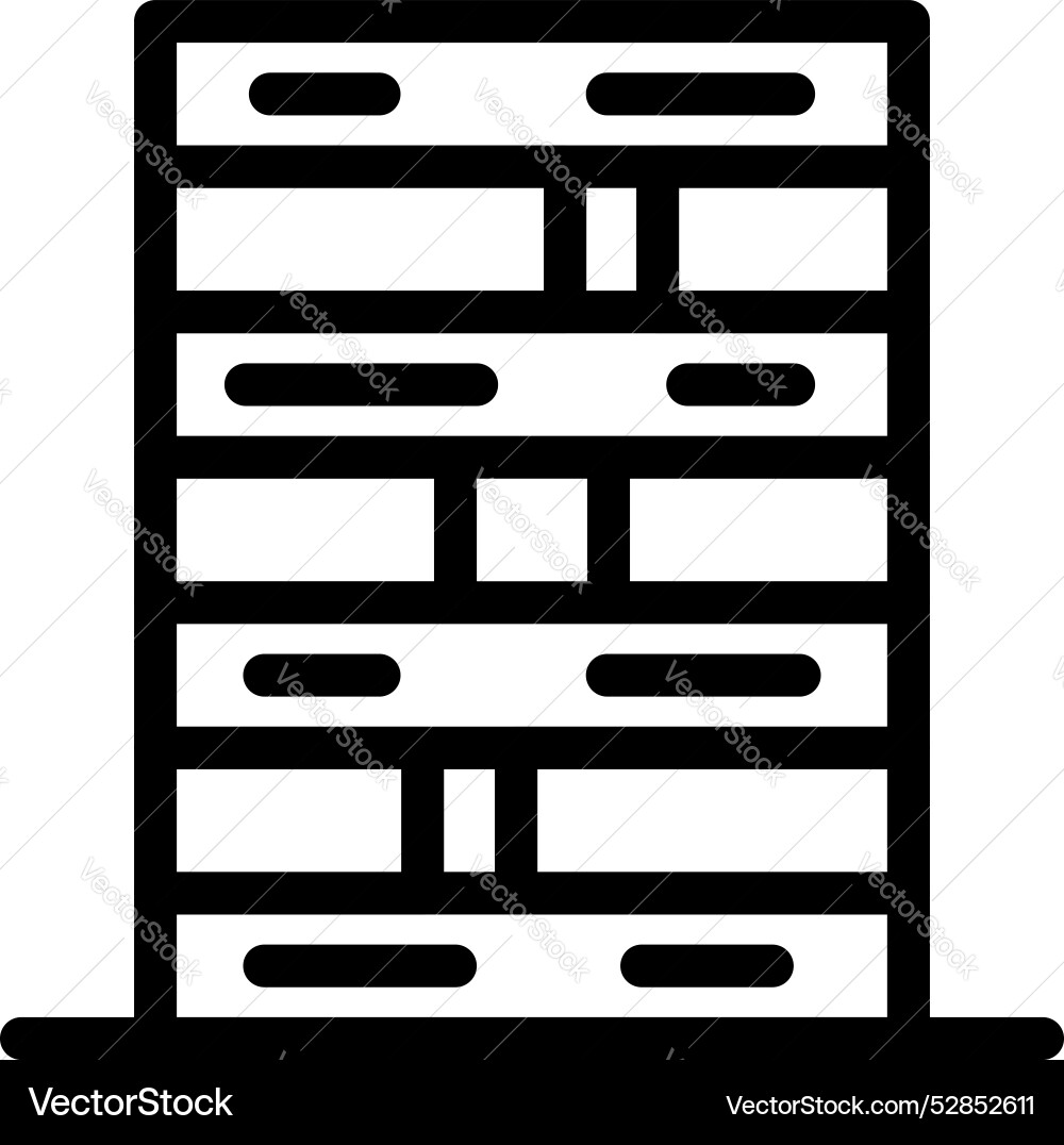 Big data processing showing server rack icon Big data processing showing server rack icon Vector Image