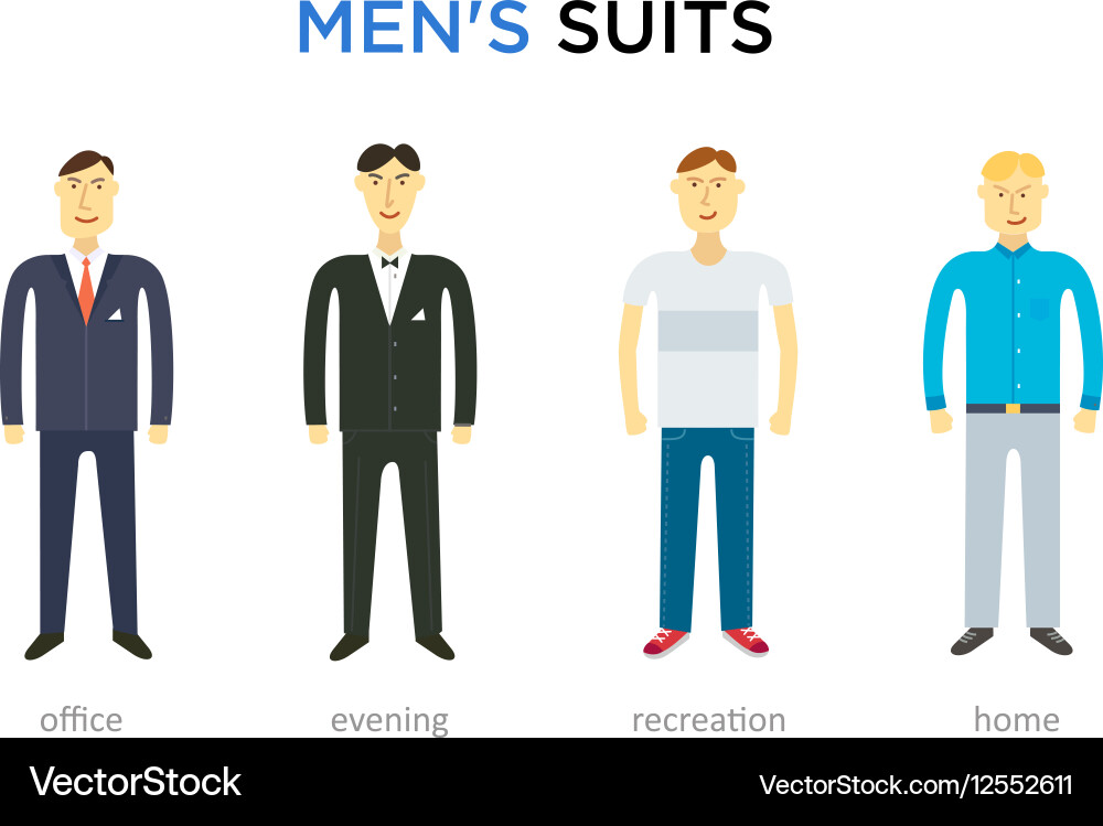 Casual set characters for use in design vector image