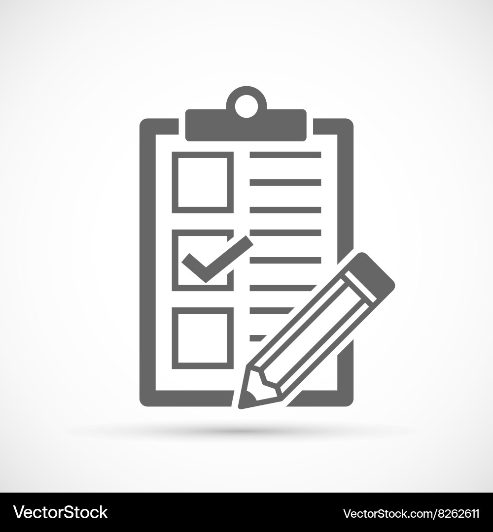 Checkliste mit Pencil und Tick Mark Vektorbild