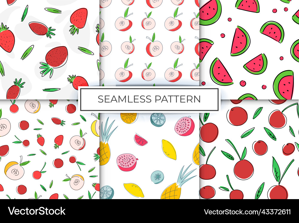 Collection of patterns simple seamless background Collection of patterns simple seamless background vector image