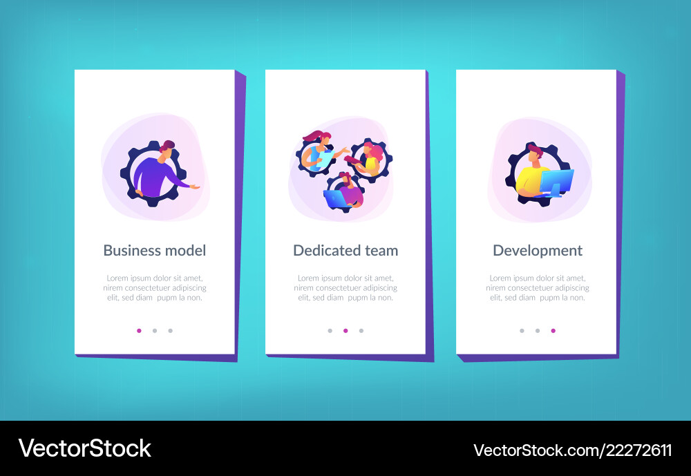 Dedicated team it app interface template Dedicated team it app interface template vector image
