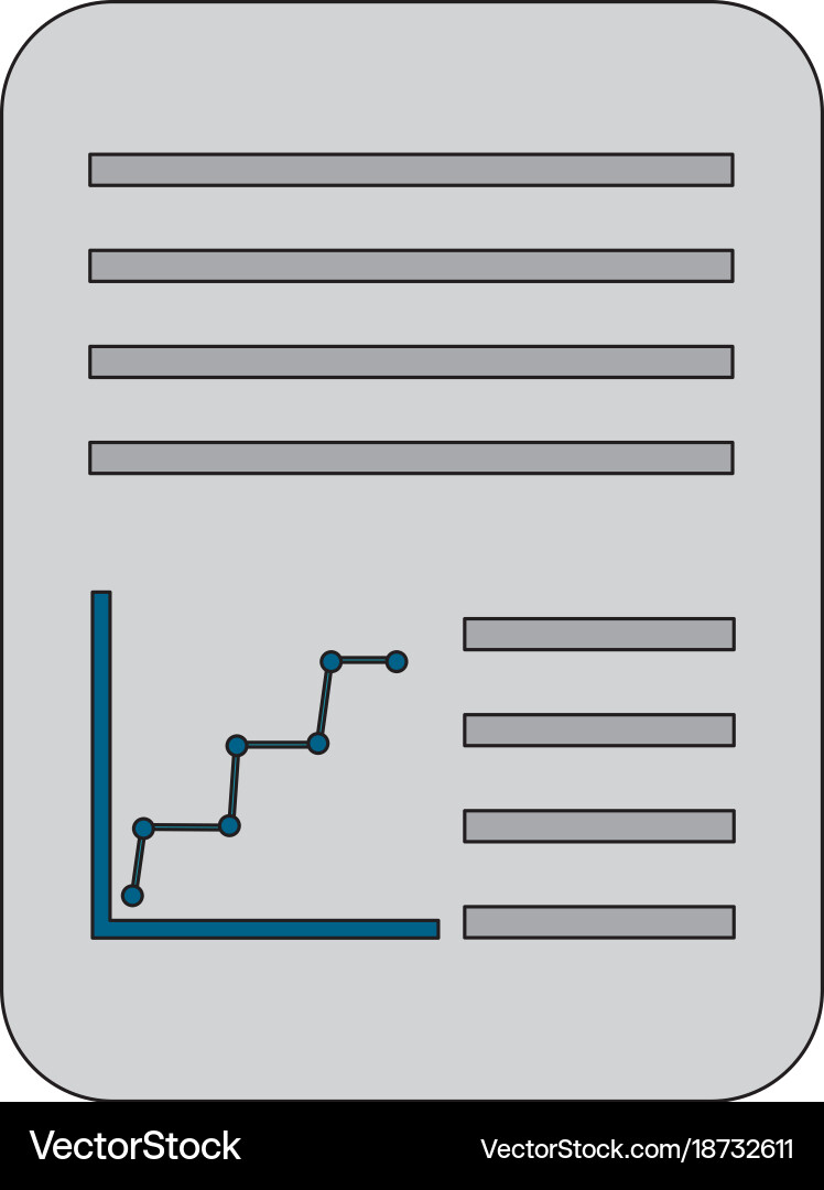 Document paper file with graph diagram business vector image