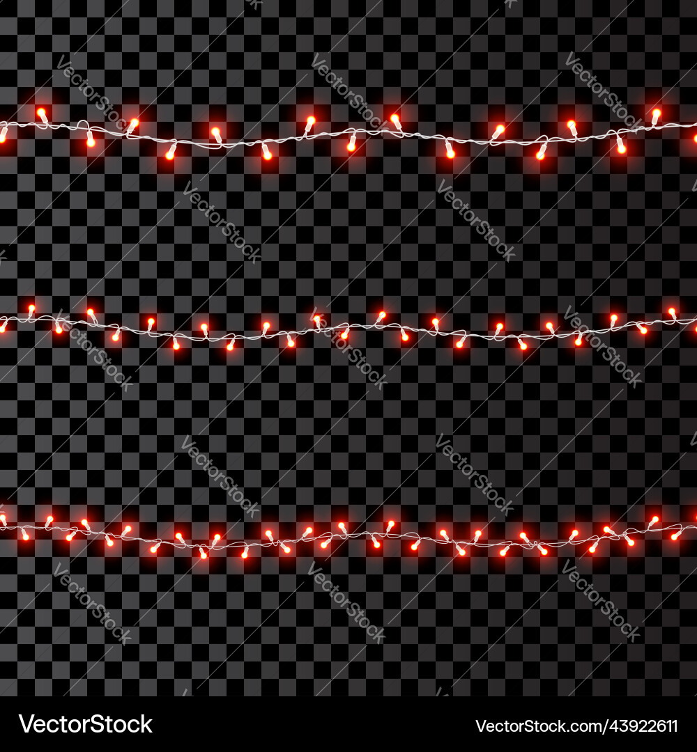 Fairy light 3d led christmas garland seamless Fairy light 3d led christmas garland seamless vector image
