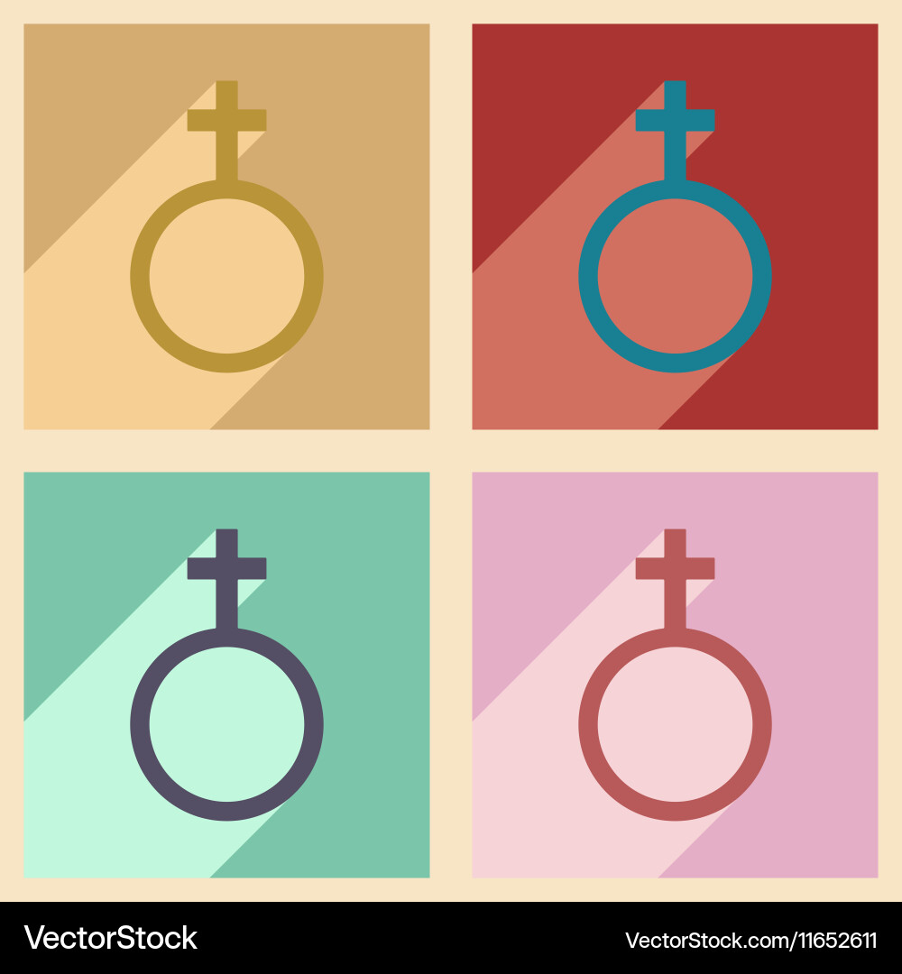 Flat with shadow concept and mobile application vector image