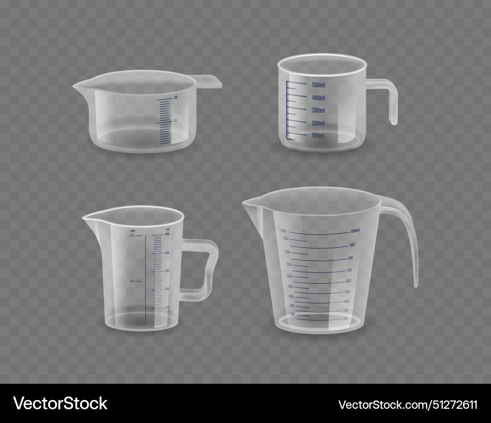 Four transparent measuring instruments isolated Four transparent measuring instruments isolated vector image